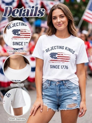American Shirts for Women 1776 Shirt 250 Anniversary USA Top 4th of July Patriotic T-Shirt America Flag Graphic Tee view 5