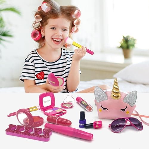 Yafacuha Unicorns Gifts for Girls Toys Tie-Dye Playset Includes Star Stuffed Mirror Diary Eyemask Headband Purse Pen Bracelet and Sock view 2