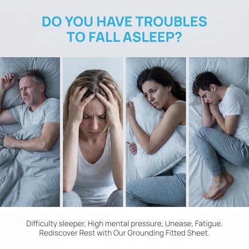 Grounding Sheet, 90% Organic Cotton+10% Pure Silver Organic Grounded Sheets for Improved Sleep, Pain Relief, with Static Grounding Cord and Test Pen (Gray, (78.2 * 80.1 * 15 in)) view 2