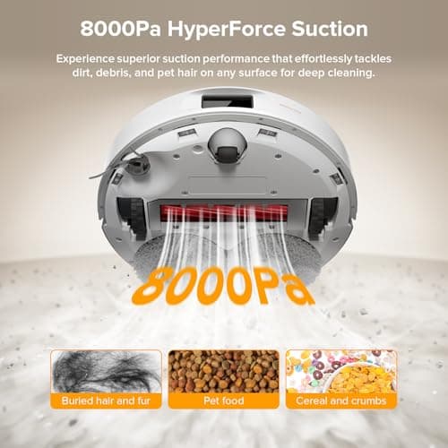 roborock Qrevo Series Robot Vacuum and Mop, 8000Pa Suction, Upgraded from Qrevo S, Anti-Tangle Brush, Smart Obstacle Avoidance, Auto Mop Washing, All-in-One Dock, 200RPM Spinning Mops, White(QV 35A) view 3