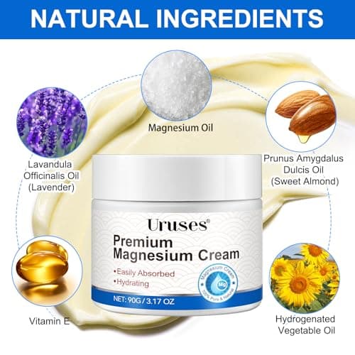 2Pack Magnesium Cream, Body Lotion, High-Concentration Zechstein Magnesium for Muscle & Joint Support, Easy Absortion, 3.17G view 3