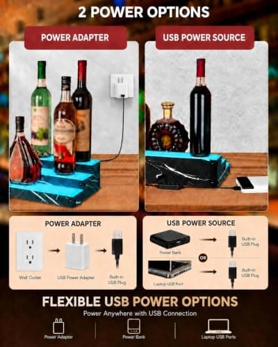 LED Liquor Bottle Display Shelf, 2-Pack, 32-Inch Total Width view 4