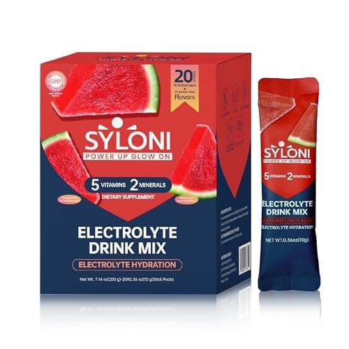 Syloni Electrolytes Powder Packets, Watermelon(0.36 oz*20 Sticks), Sugar Free Hydration Packets Electrolyte Drink Mix with 7 Vitamins and Electrolytes, Keto Friendly, Vegan, Gluten Free — image 1