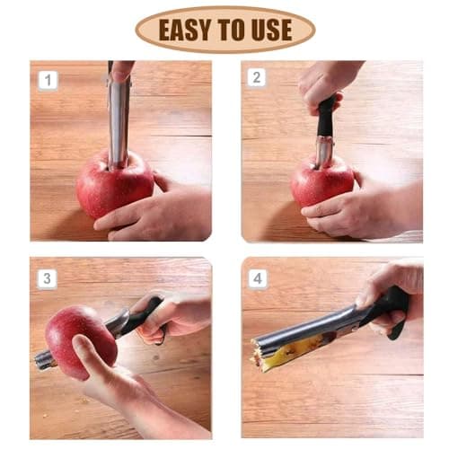 Premium Apple Corer Tool Apple Corer Cutter Easy to Use and Clean Sturdy Core Remover with Sharp Serrature Stainless Steel Corers for Pear Fruits Ease view 6