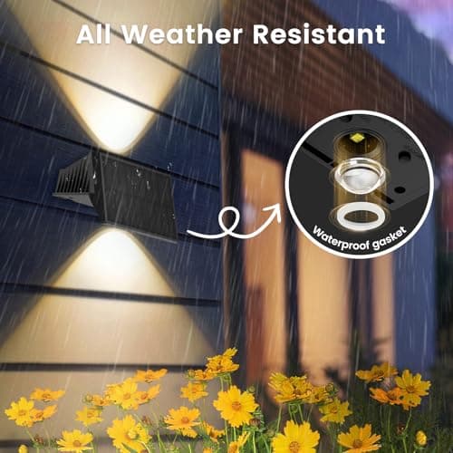 Fence Lights Solar Powered, Multicolor Solar Wall Lights Outdoor Waterproof IP67, Up and Down Solar Fence Lights Outdoor Dusk to Dawn for Patio, Garden, Backyard, Porch, Pathway, Festival (8 Pack) view 6