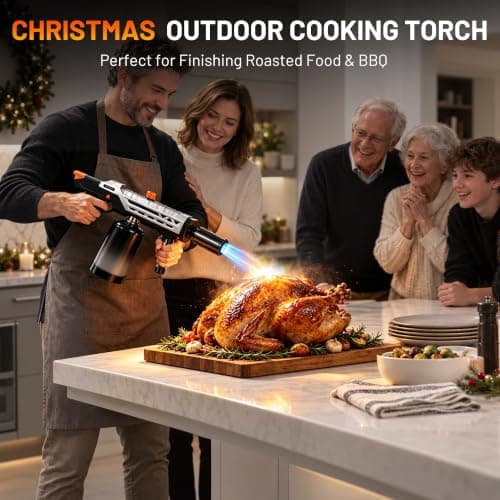 Propane Torch Gun, Adjustable Flame Thrower with One-Touch Max Fire | Powerful Blow Torch for BBQ, Sous Vide, Campfire, DIY and Weed Removal, GasTank Not Included view 4