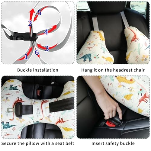 Car Pillow for Kids,H-Shape Travel Pillow for Child Sleeping Neck Shoulder Support Car Seat Pillow A Sleeping Artifact Suitable for Road Trips of Adults and Children Travel Pillow for Kids view 5