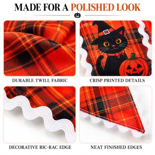 Wreath Sash for Front Door, 5" x 55" Halloween Bow Sash Plaid Ribbon view 2