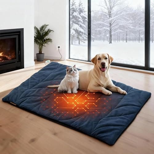 Vagascape Dog Heating Pad (48"x28") - Waterproof Electric Heated Mat & Pet Bed for Indoor and Outdoor Use, Chew Resistant Cord, Machine Washable Cover with Wheat Pattern Quilting, for Cats and Pets — image 1