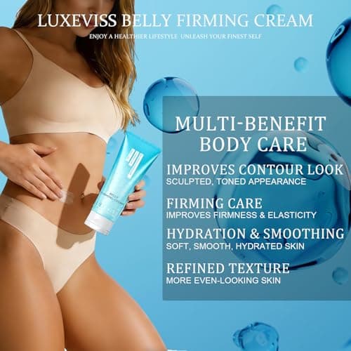 Luxeviss Advanced Belly Firming Cream – B FLAT Skin Tightening Lotion for Stomach, Thighs & Butt – Helps Reduce the Look of Cellulite & Stretch Marks – Hydrating Body Cream for Women & Men, 3.35 Oz view 2