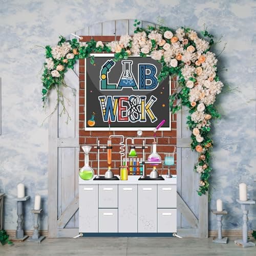 Wollmix Lab Week Door Decorations Cover Banner – 72.8 x 35.4 Inch Thank You for All You Do Sign for Laboratory Workers We Appreciate You Outdoor Porch Party Supplies Easy Hanging Props view 4