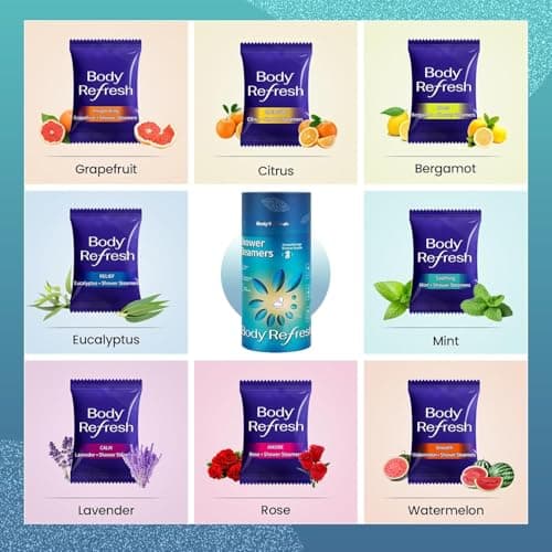 BodyRefresh Shower Steamers Aromatherapy 8 Pack - Birthday Gifts for Men Him,Mothers Day Gifts for Mom Wife,Shower Bombs with Natural Esseential Oils for Home Spa Relaxation,Stress Relief Self Care view 5