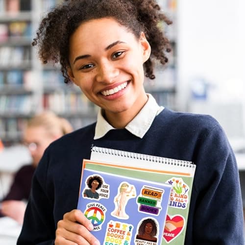 Yqskt 200PCS Social Justice Stickers, Feminist, Equality, Human Rights & Activism Stickers, Social Worker Gifts for Women Teens, Vinyl Decals for Laptop Water Bottle Scrapbook view 2