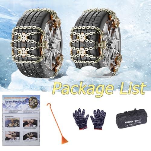 Snow Chains, Tire Chains for Car SUV Pickup Trucks, Adjustable Portable Universal Emergency Anti Skid Snow Car Tire Chains for Tire Width 225-285mm, 6 Pack view 6