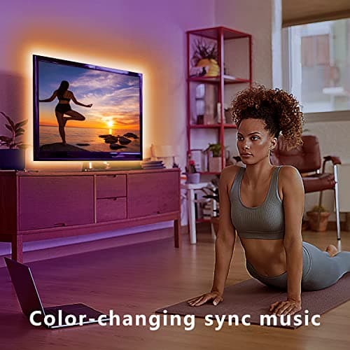 dalattin 12.5ft Led Lights for TV, 40-55 Inch USB RGB LED Strip Lights, TV Backlight with Remote Built-in MIC Music Sync, Bluetooth APP Control Led Lights for Gaming Bedroom, HDTV Mood Lighting view 5