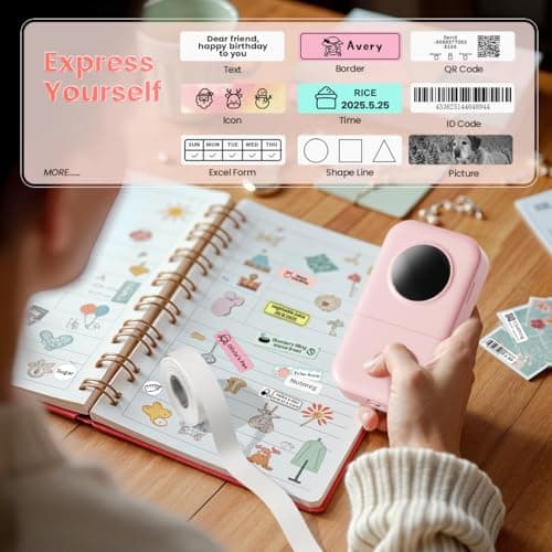 Phomemo Label Maker, Bluetooth Mini Portable Label Printer for Home School view 2