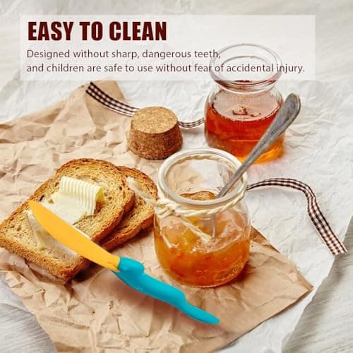 2 PCS Silicone Jar Scraper with Long Handle Jelly Jam Spreader Cheese Knife, Splatypus Jar Spreader for Peanut Butter Knife for Cream Bread Sandwich Kitchen Must Have spreader knife view 4