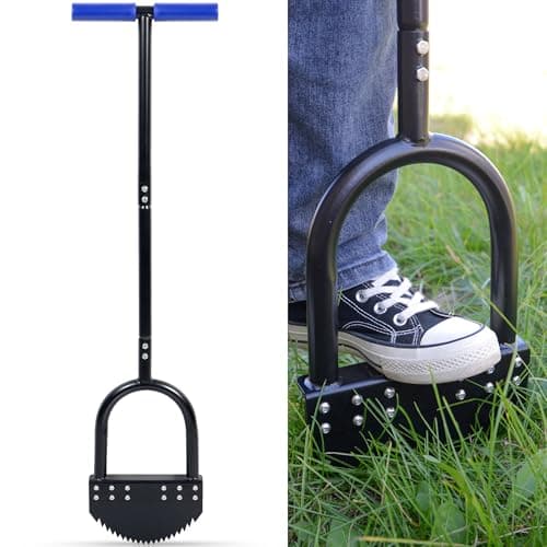 CKLT Edger Lawn Tool 41in Border Edger with Tempered Spring Steel Blade Long Rubber Handle Wide Footplate Rustproof Manganese Steel Half Moon Edger for Garden Maintenance