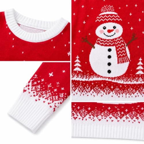 Ugly Christmas Sweater Women:Funny Snowman Costume Knit Pullover view 6