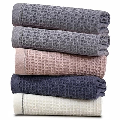 ZASHOP Kitchen Towels and Dishcloths Sets, 14 X 14 Inches, Absorbent Dish Towels for Kitchen, Microfiber Cleaning Cloth, Dish Cloths for Washing Dishes, Waffle Kitchen Towels (Multicolored) view 1