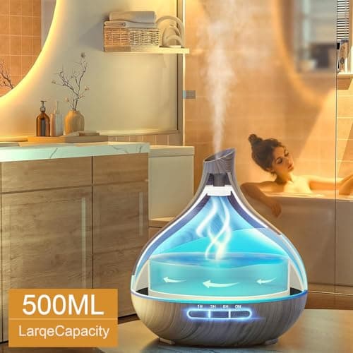 Essential Oil Diffuser for Women: 500ml with 14 Color LED view 3