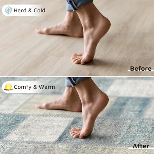 GEMBED Modern Area Rug - 6'x9' Machine Washable Rug for Bedroom Living Room, Soft Non Slip Non Shedding, Geometric Style Rugs for Home Decor, Nursery, Playroom, Teen Dorm, Blue view 5