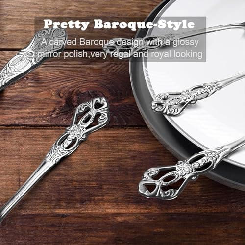 Runfly Gorgeous Retro Royal Stainless Steel 20 Pieces Flatware Set, Silverware Set, Anti-rust Stainless Steel Cutlery Set Utensils Including Fork Spoon and Knife view 5