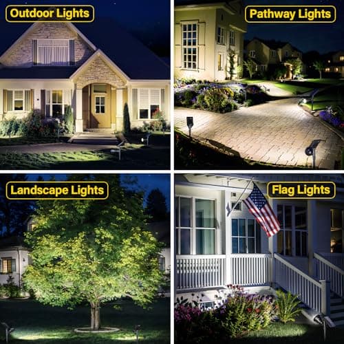 ROSHWEY Solar Spot Lights Outdoor - 600LM Spotlights Waterproof Outside Flood Lighting for Driveway Backyard Patio Garden Landscape Deck Garage (Cool White, 2 Pack) view 3