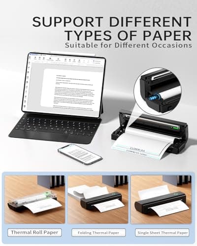 Portable Printers Wireless for Travel, N80 Bluetooth Thermal Printer view 6