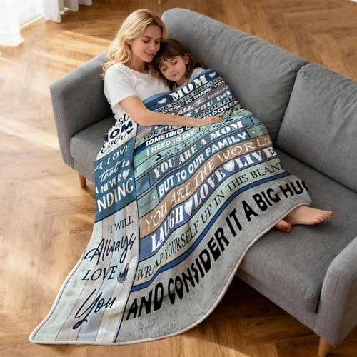 pinata Gifts for Mom Blanket, Mom Gifts for Mothers Day from Daughter Son, Anniversary Birthday Gift for Moms, Teen Moms Blanket for Mothers Day, Valentines, Mother's Gift Blue Blankets 50"X60" view 4