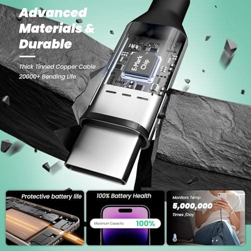 Travel Vacation Essentials USB C Multi Charging Cable, 2Pack 4FT Nylon 3-in-1 Charging Cord for Multiple Devices with Type C/Micro/IP Port, Universal Charger Cable for Cell Phone, Galaxy 25, iPad view 3