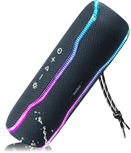 Bluetooth Speaker, IPX7 Waterproof, 50W Peak/25W RMS, Matte Black | 24H Playtime, Flashing lights, TWS pairing, ideal for beach trips, outdoor parties, birthdays, graduations and everyday use — image 1