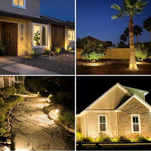 MinPea 8 Pack Solar Spot Lights Outdoor, 2-in-1 Solar Lights Outdoor Waterproof IP65, Solar Powered Landscape Spotlights 3 Modes for Yard Garden Pathway Driveway Tree(Warm White) view 3