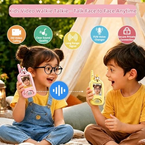 Kids Video Walkie Talkies, 2 Pack Rechargeable with HD Camera & Screen view 4