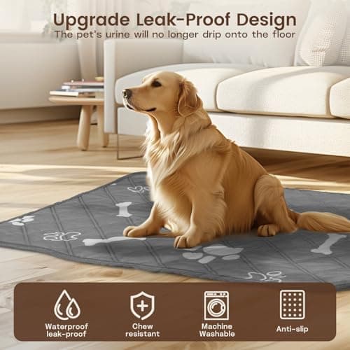 Petrendy Washable Pee Pads for Dogs, 2 Pack Absorbent Reusable Puppy Pads Dog Training Pads, Waterproof Non-Slip & Leak-Proof Potty Whelping Pad for Playpen, Crate, Bed, Potty Training 24"x18" view 4