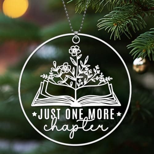 Book Ornaments for Christmas Tree,Book Lover Christmas Ornaments 2025,Book Lovers Gifts for Women Men Readers Librarian,Gifts for Book Lovers,Book Lover Ornament - Just One More Chapter view 6