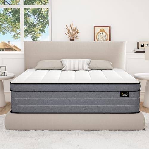 Ayeawo California King Mattress, 12 Inch Cal King Hybrid Mattress with Motion Isolation Pocketed Springs & Pressure Relief Gel Memory Foam, Firm Cali King Mattress in a Box, CertiPUR-US view 2