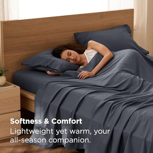 Bedsure California King Sheet Sets - 4 Pieces Soft Cal King Sheets - Breathable & Cooling - Hotel Luxury - Easy Care Polyester Microfiber Bedding for Women, Men, Dark Grey view 2