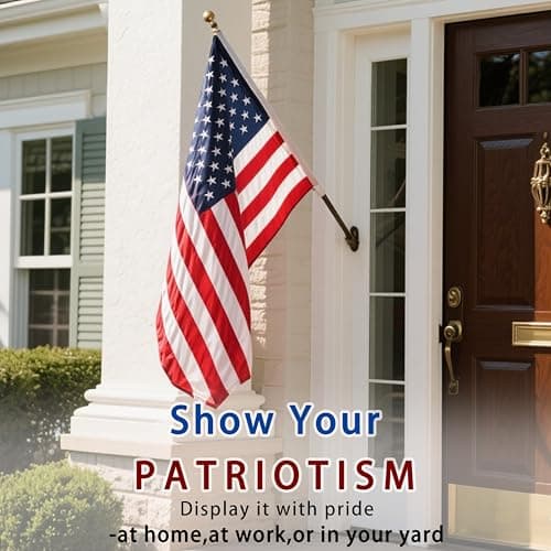 American flag 1x1.5 FT for Outside, Heavy Duty Polyester USA Flag Outdoor with Embroidered Stars, Sewn Stripes, US Flag with Brass Grommets for Indoor, Outdoor, All Weather view 5
