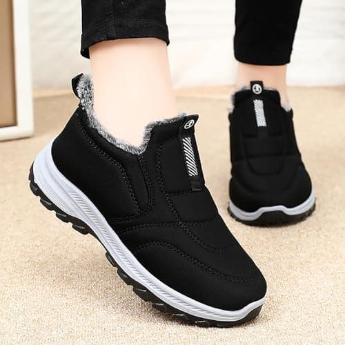 Snow Boots for Women Men Fur-Lined Ankle Booties Slip On Ankle Sneakers view 3
