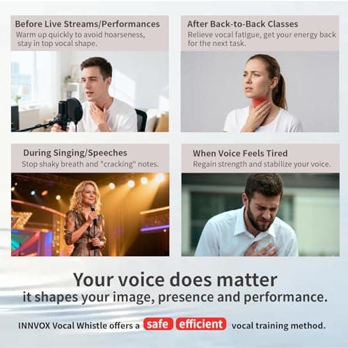 Varihum&Innvox Vocal Trainer Better Voice Vocal Trainer for Singing Voice Adjustable Resistance Breathing Training Whistle for Speech Warm-Up (Red) view 3