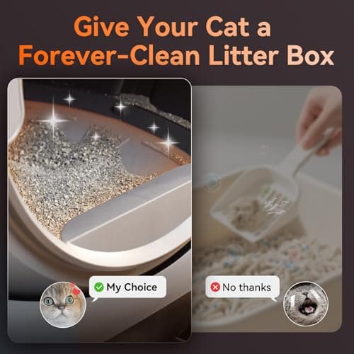 Self Cleaning Litter Box for Multiple Cats, G1 Automatic Litter Box with Smart APP Control & Health Monitoring, Includes 2 Roll Trash Bags and Litter Mat (Grey) view 3