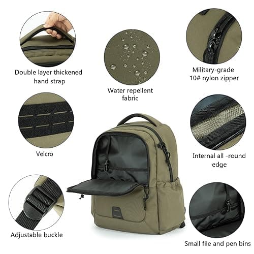 VEAGIA Tactical Travel Laptop Backpacks Large Heavy Duty Work Backpack For Men women Airline Approved (New ArmyGreen) view 6