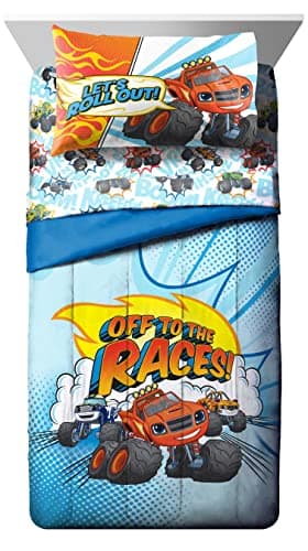 Jay Franco Blaze and The Monster Machines Off to The Races 5 Piece Twin Size Bed Set - Includes Comforter & Sheet Set - Super Soft Fade Resistant Microfiber (Official Blaze Products) view 3