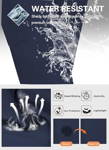 TOIUUI Womens Lightweight Cargo Pants Water Resistant Quick Dry UPF 50+ Elastic Waist Hiking Work Travel Zipper Pockets view 4