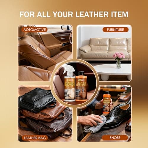 XPERTCHEMY Leather Cleaner and Conditioner Kit, Leather Care for Car Seats, Furniture, Couches, Boots, Bags & More, Safe for Any Color, 2 x 16oz view 5