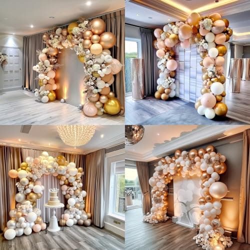Valentines Day Decorations Boho Neutral Balloon Garland Arch Kit 200Pcs Champagne Gold Latex Balloons for Summer Graduation Fathers Day Wedding Bridal Shower Birthday Party Galentines Day Decor view 5