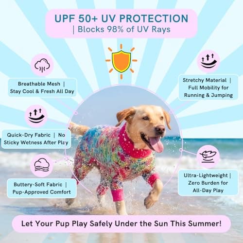 Sychien Dog Sun Shirt Breathable Mesh UPF 50+ UV Protection Summer Pet Apparel Quick Dry Lightweight Stretchy Soft Dogs Cooling Vest for Small Medium Large Dogs, Mixed Color, S view 3