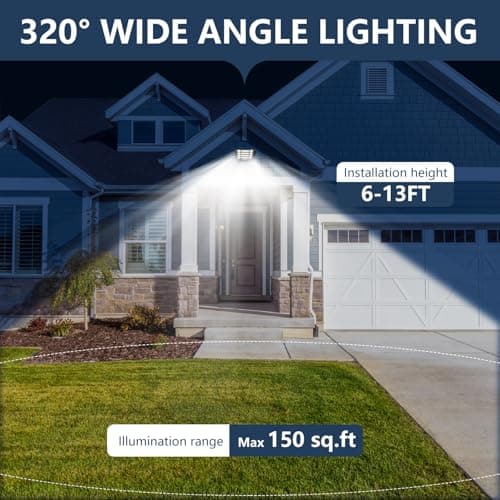 MATEPLUS Solar Lights Outdoor 2 Pack, 320° Wide Angle Street Lights Outdoor Waterproof, Solar Flood Lamp with Motion Sensor & Remote Control 12000LM for Yard, Parking Lot view 4