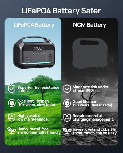 DARAN Portable Power Station, LiFePO4 Solar Power Bank, 288Wh, 600W AC view 6
